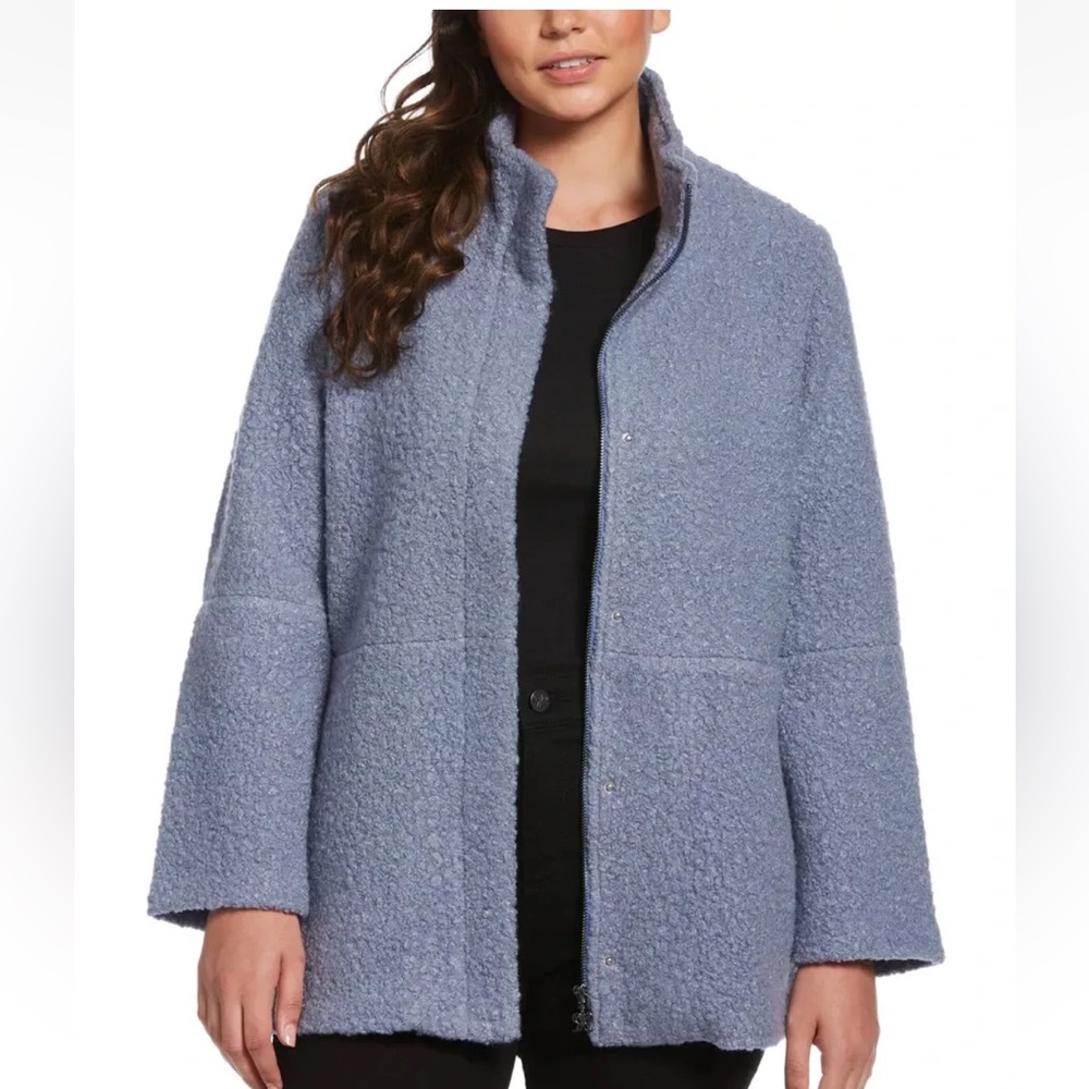 Small Rafaella Blue Teddy Coat - Picture 2 of 15
